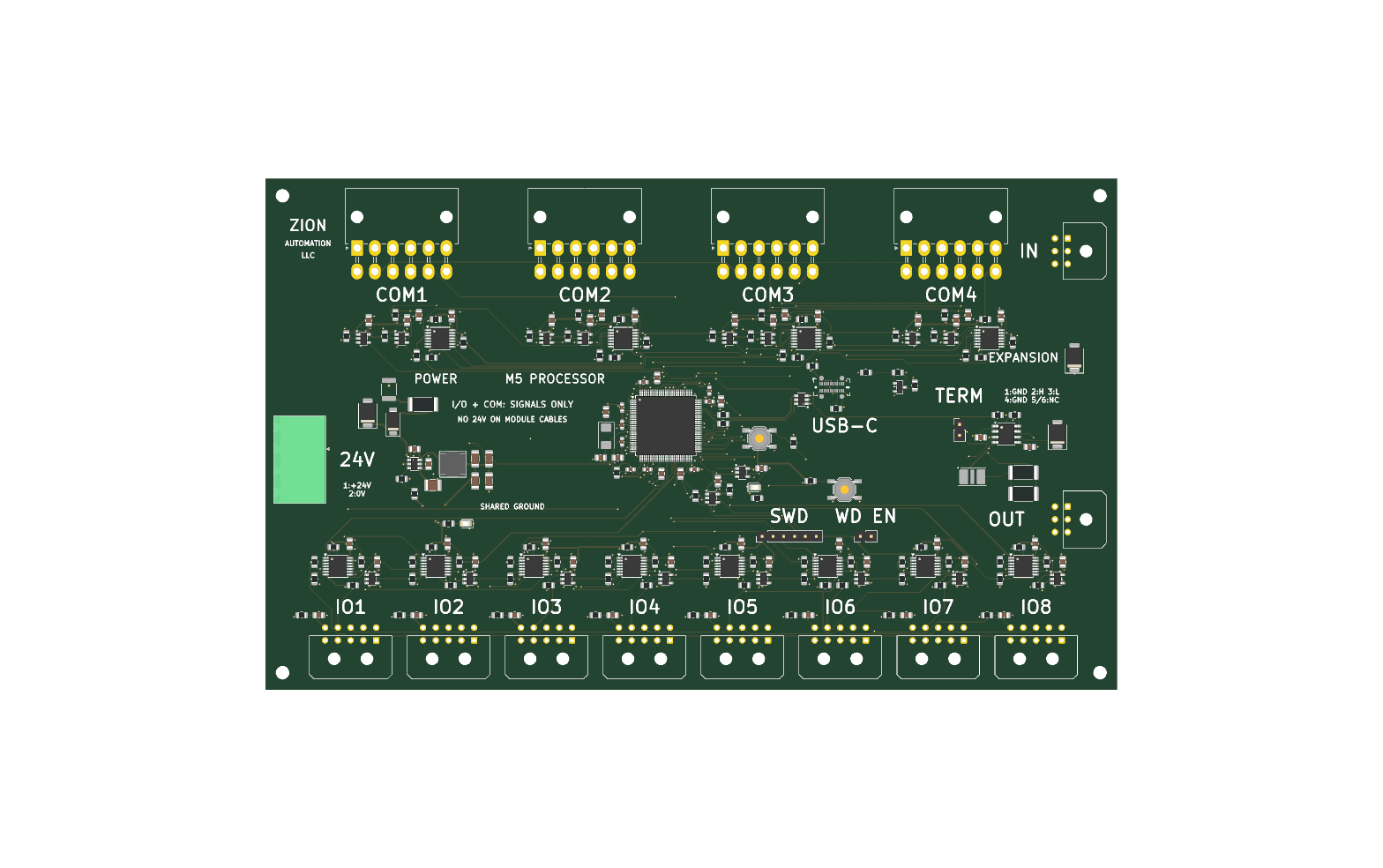 CAD view of the ZA Field Node processor board inside a project-portal preview